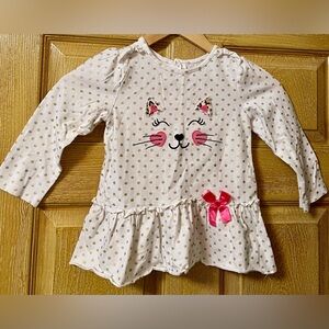 Girls Bumble + Birdie White and Gold Polka Dot Top size 5